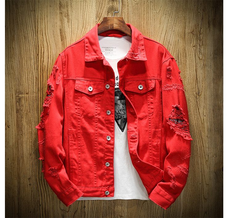 Men's Ripped Denim Jacket