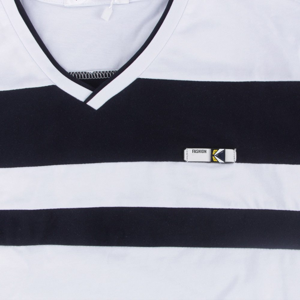 Men's Striped V-Neck T-Shirt